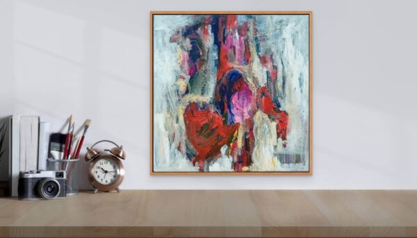 A derradeira forma, pintura de ana rolaça costa disposta em sala decorativa