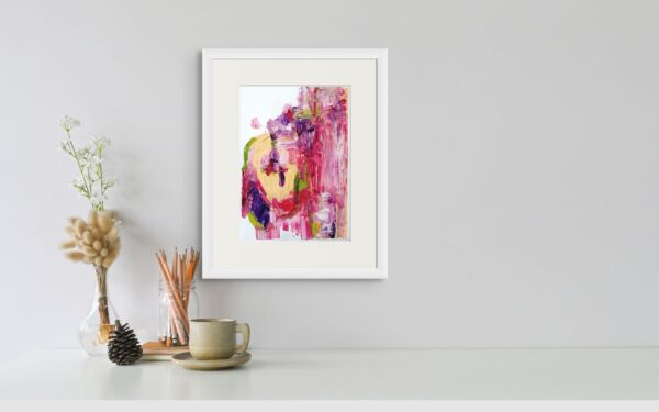Beetroot 2023 pintura a óleo arte abstrata de Ana Rolaça Costa com moldura