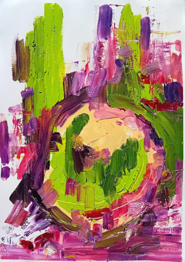 Beetroot 4, ointura a óleo, arte abstracta criada por Ana Rolaça Costa