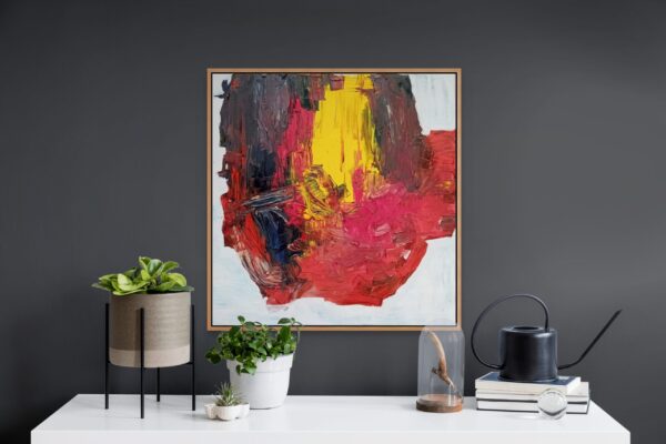 "Coisa,2024, pintura a óleo, pintura abstrata original de Ana Rolaça Costa com moldura