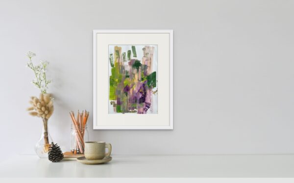 Coisas Verdejantes 2023 Pintura Abstrata original de Ana Rolaça Costa com moldura