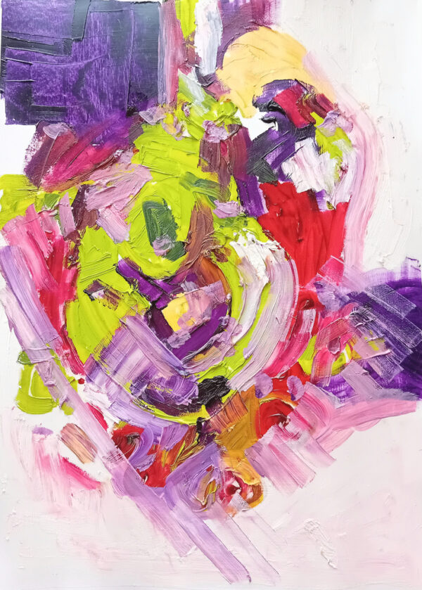 reviravolta, pintura a óleo, arte abstracta criada por Ana Rolaça Costa